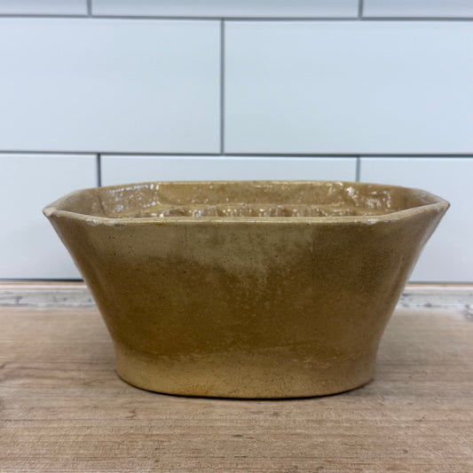 Yellow Ware Ear of Corn Food Mold Stoneware Dish Antique c. 1910s