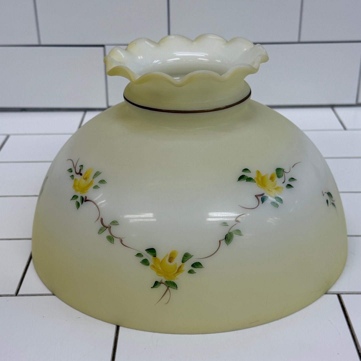 KYSO Brass Electric Hurricane Lamp Glass Shade 1950s