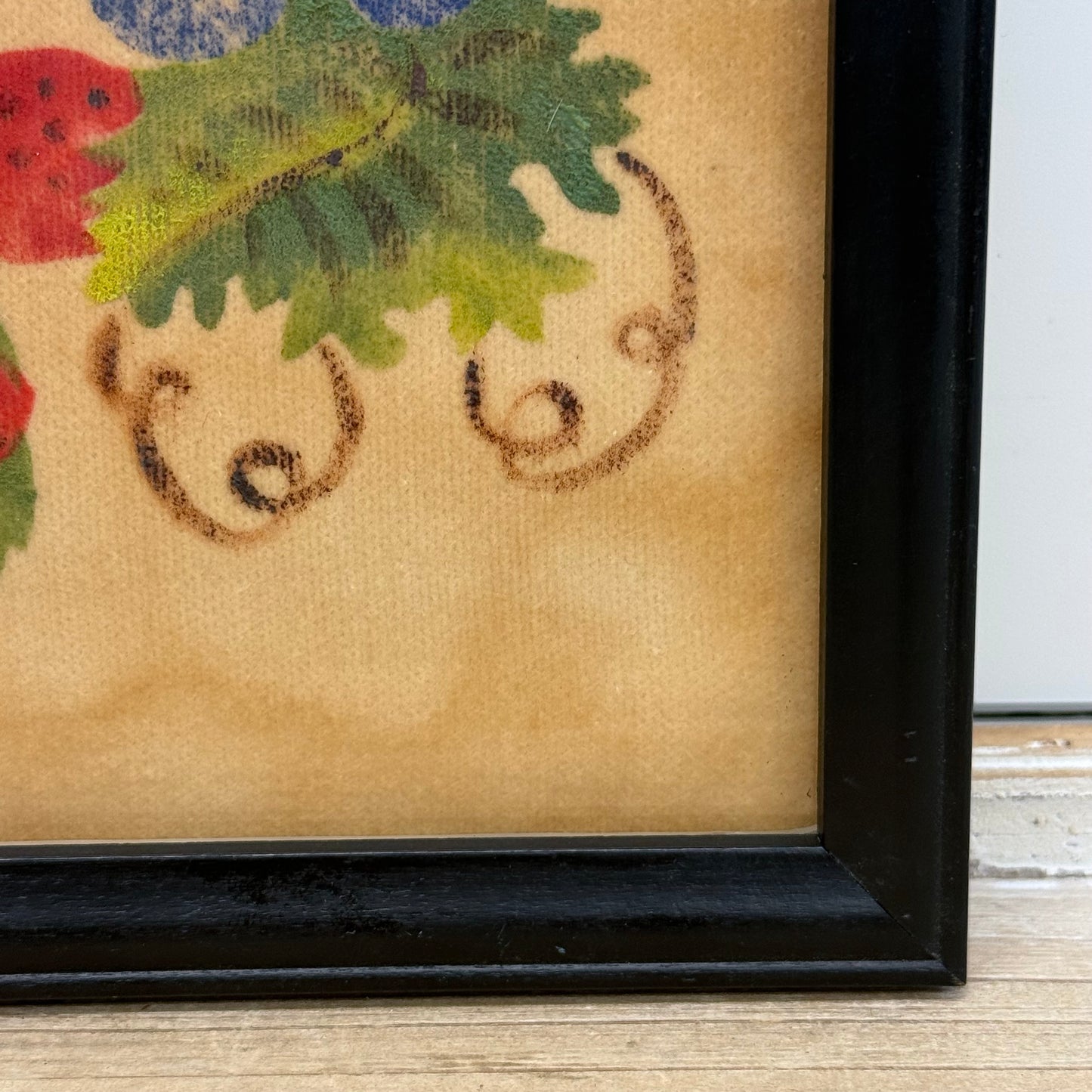 Fruit Theorem Painting Vintage Colonial Revival Folk Art