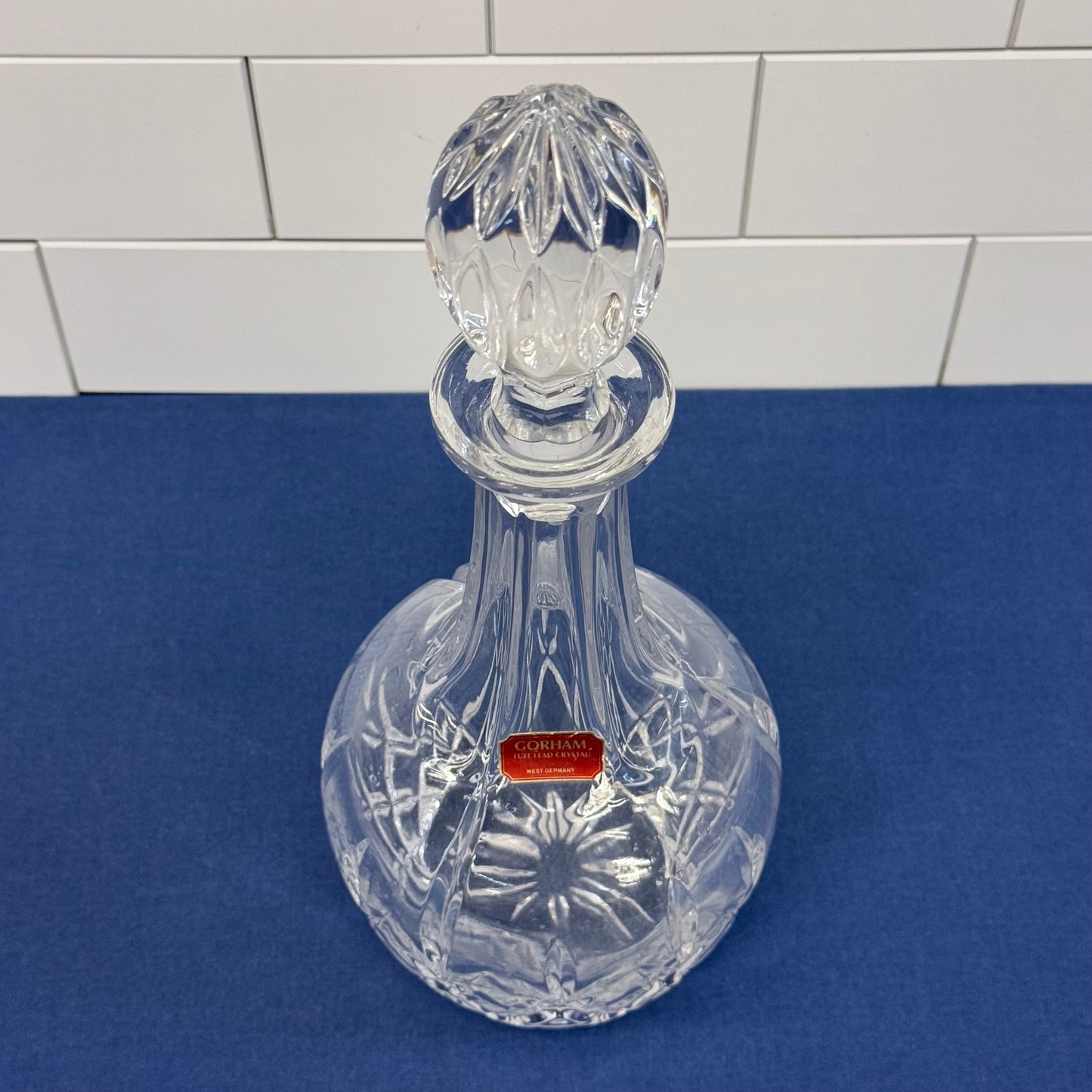 Gorham King Edward Cut Crystal Decanter with Stopper
