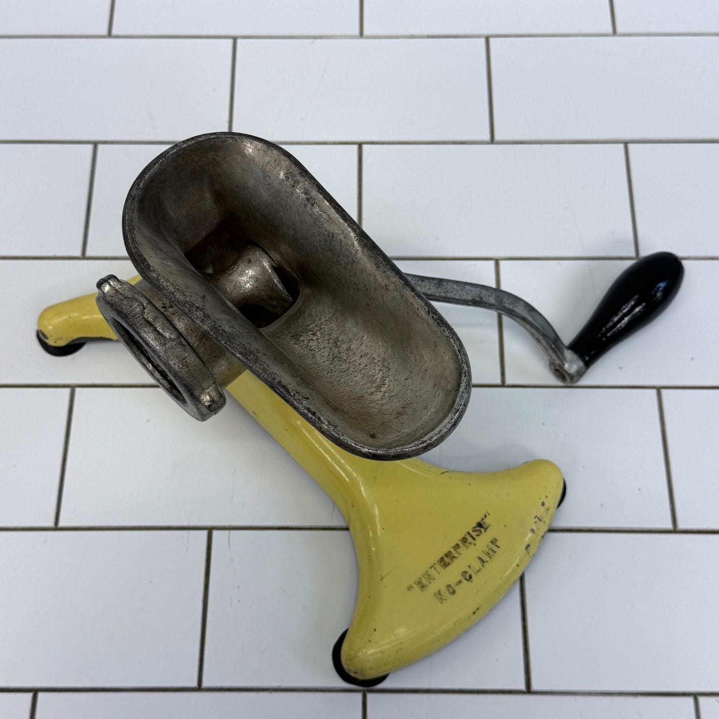 Enterprise No-Clamp Cast Iron Hand Crank Meat Grinder