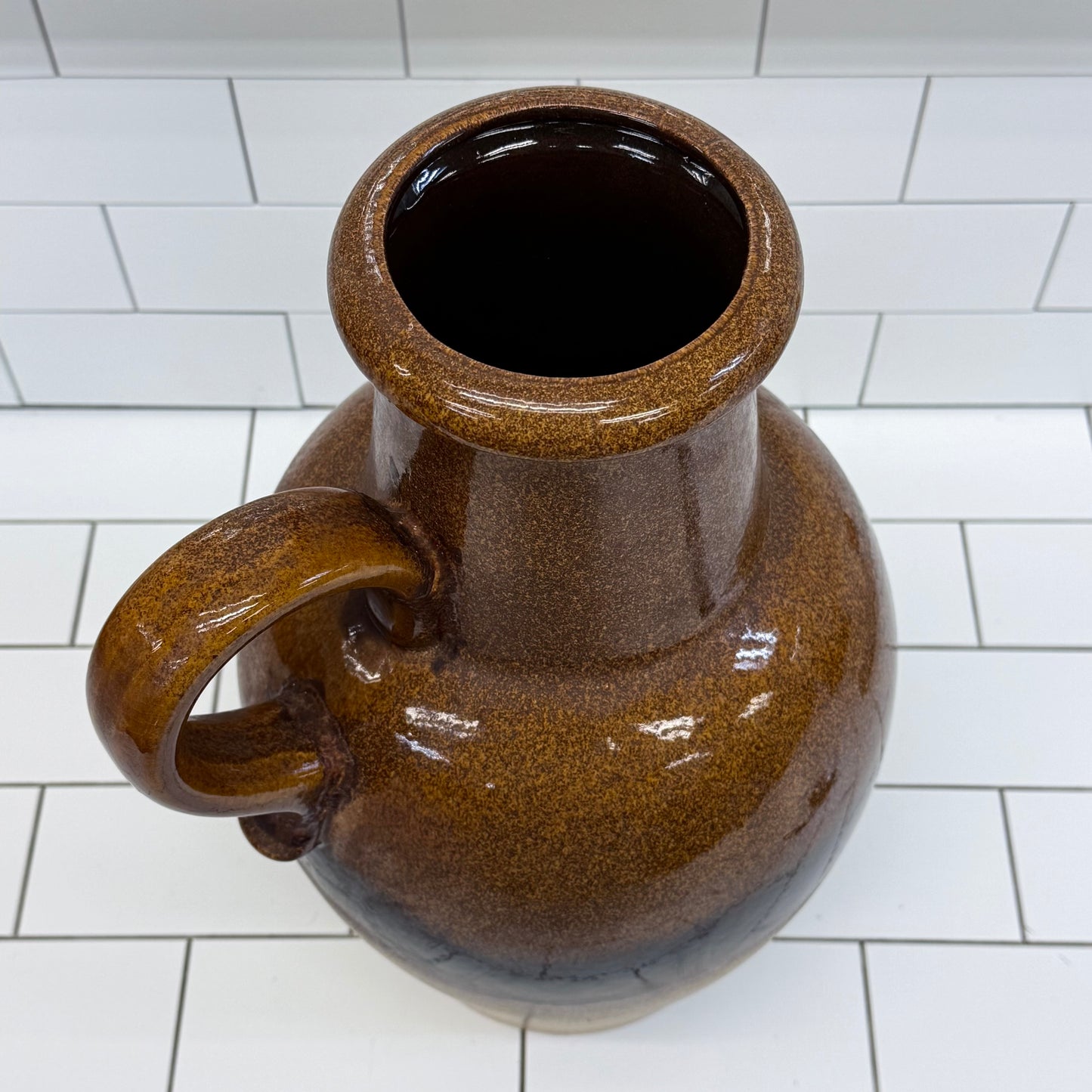Scheurich West German Pottery Handled Jug Vase #491-42