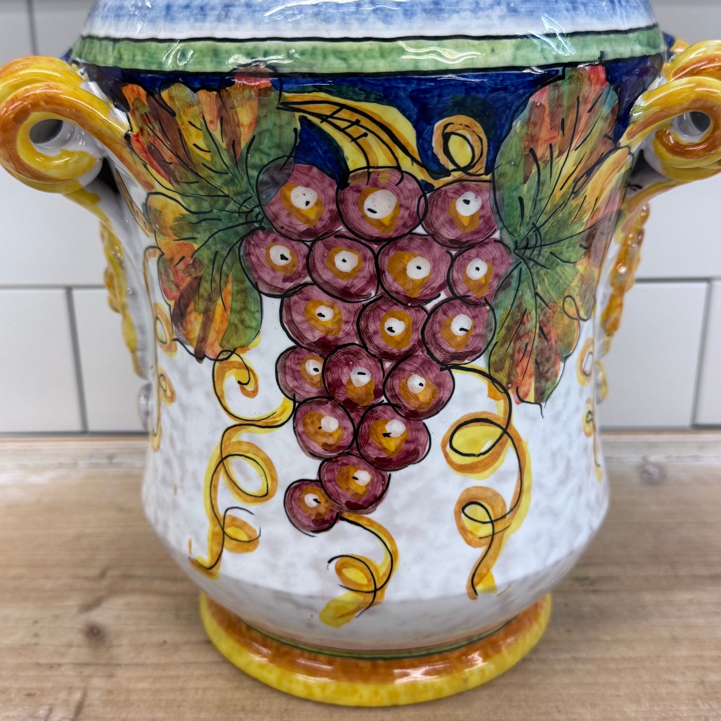 Orvieto Italian Lidded Canister Hand Painted Ceramic
