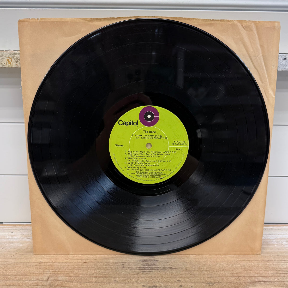 The Band The Band Vinyl LP 1969 Capitol STAO-132