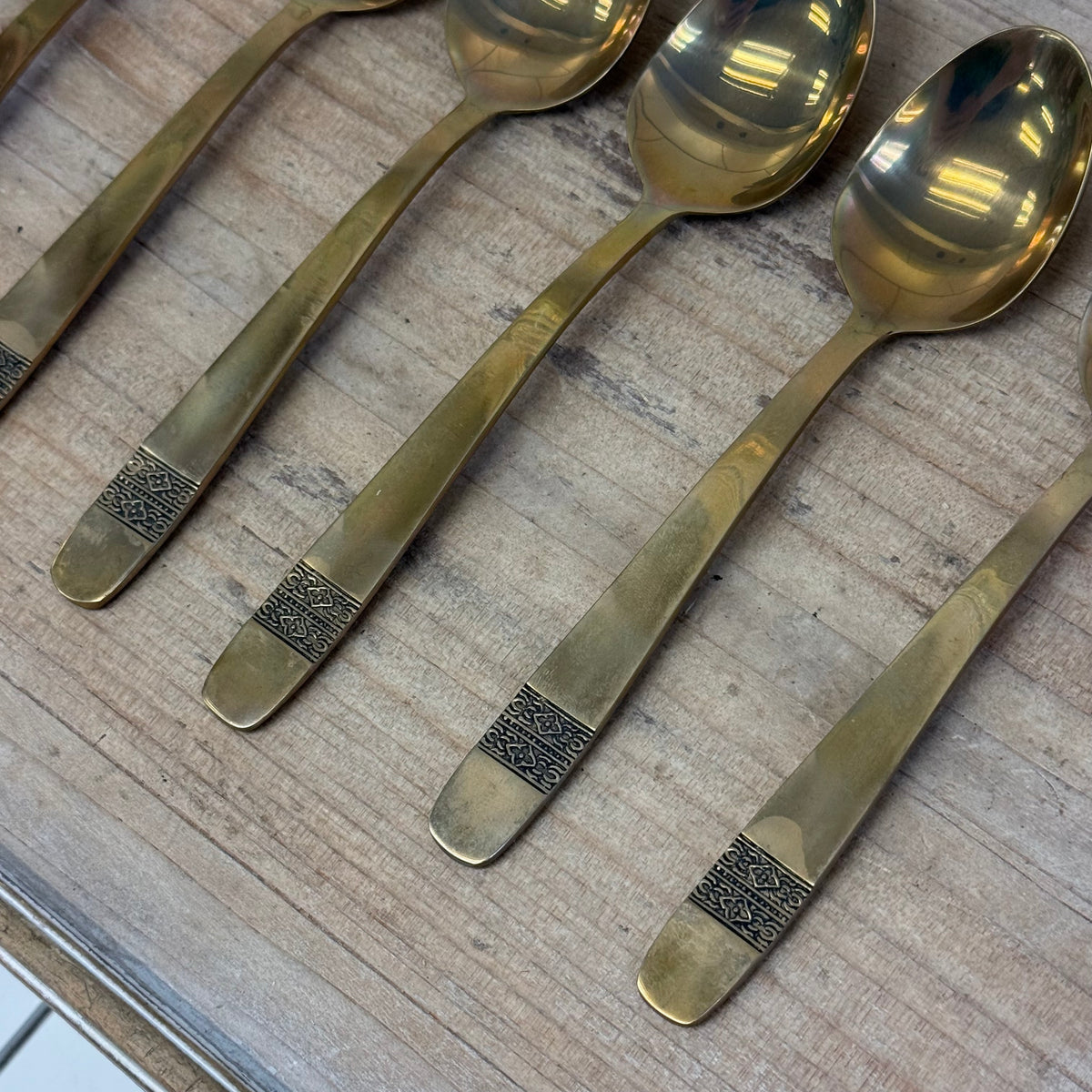 Fabulous Things Brass Teaspoons Set of 6 Boxed