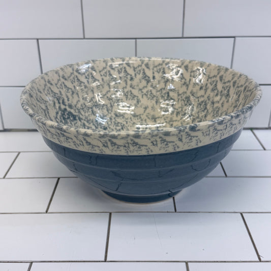 Hartstone Blue Stoneware Mixing Bowl USA 1990s