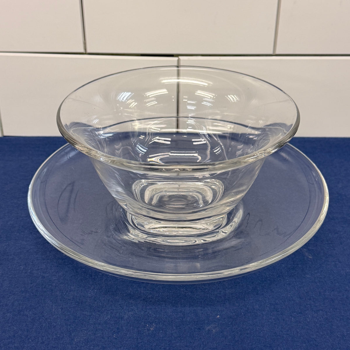 Heisey Clear Glass Bowl and Underplate Set Elegant Glass