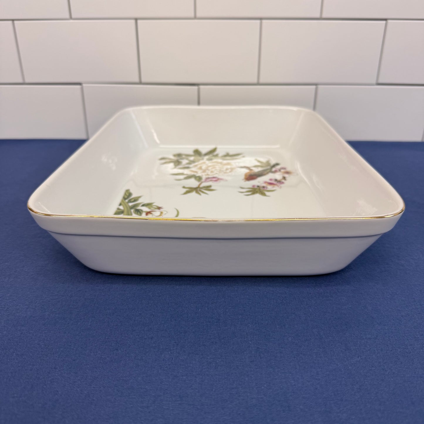 Shafford Chinese Garden Porcelain Baking Dish Japan 1970s