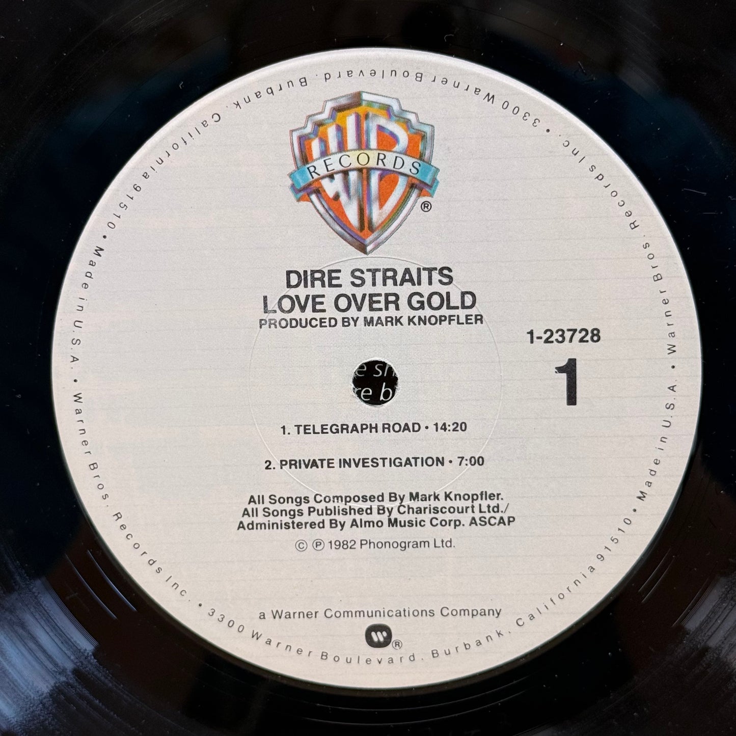 Dire Straits Love Over Gold Vinyl Record LP 1982 #1-23728