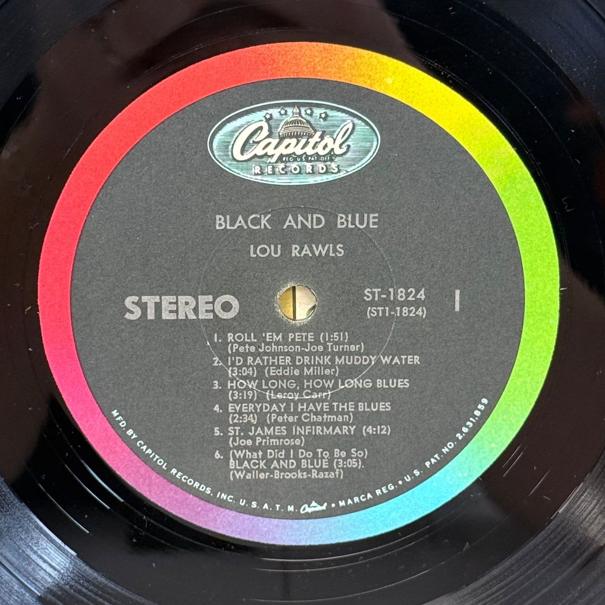 Lou Rawls Black and Blue Vinyl LP 1963 -- ST-1824