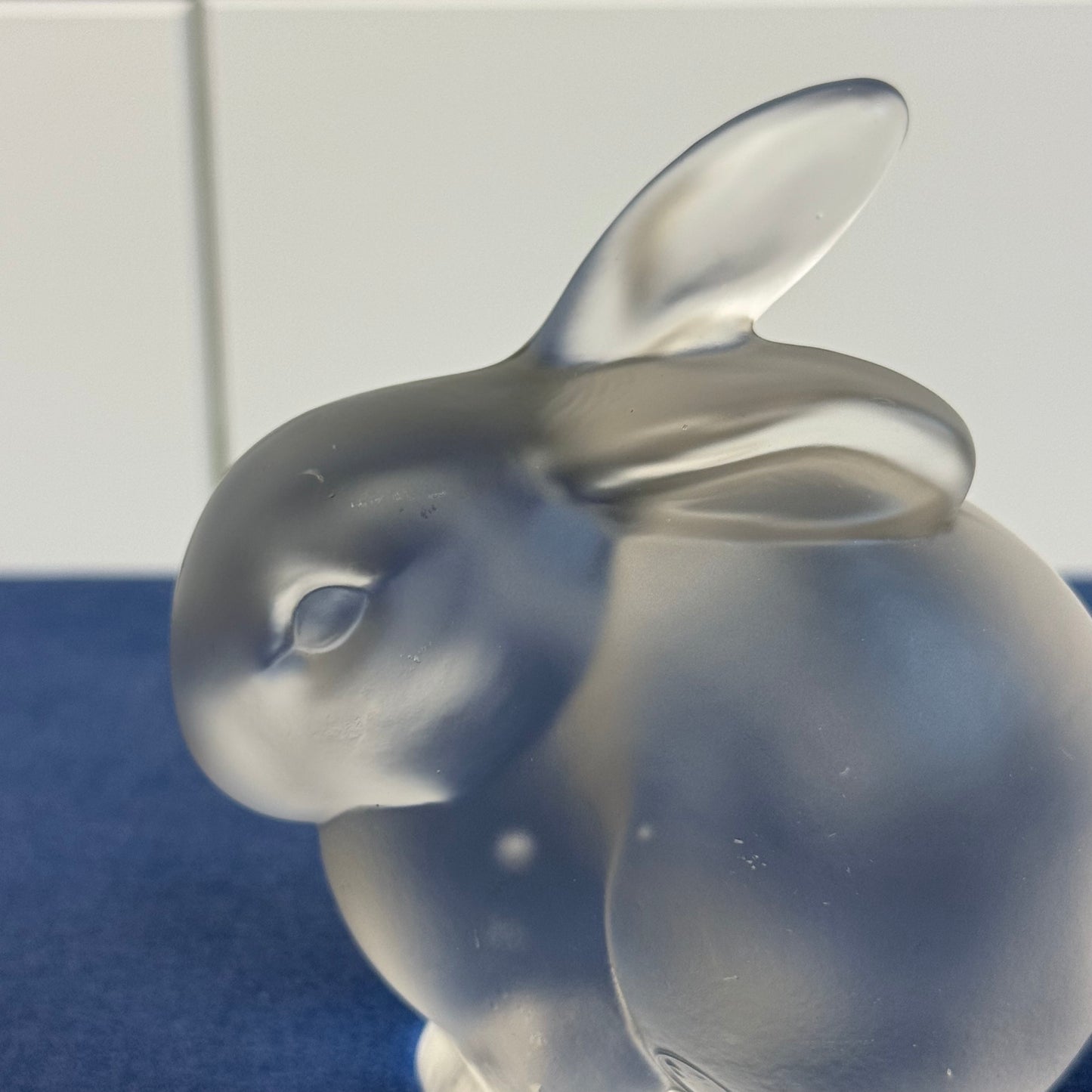 Fenton Satin Glass Rabbit Paperweight Figurine USA Vintage 1980s