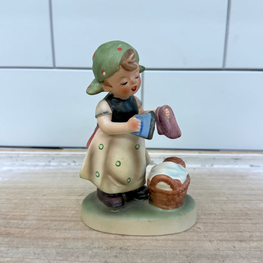 Napcoware Girl Ironing Figurine, Ceramic