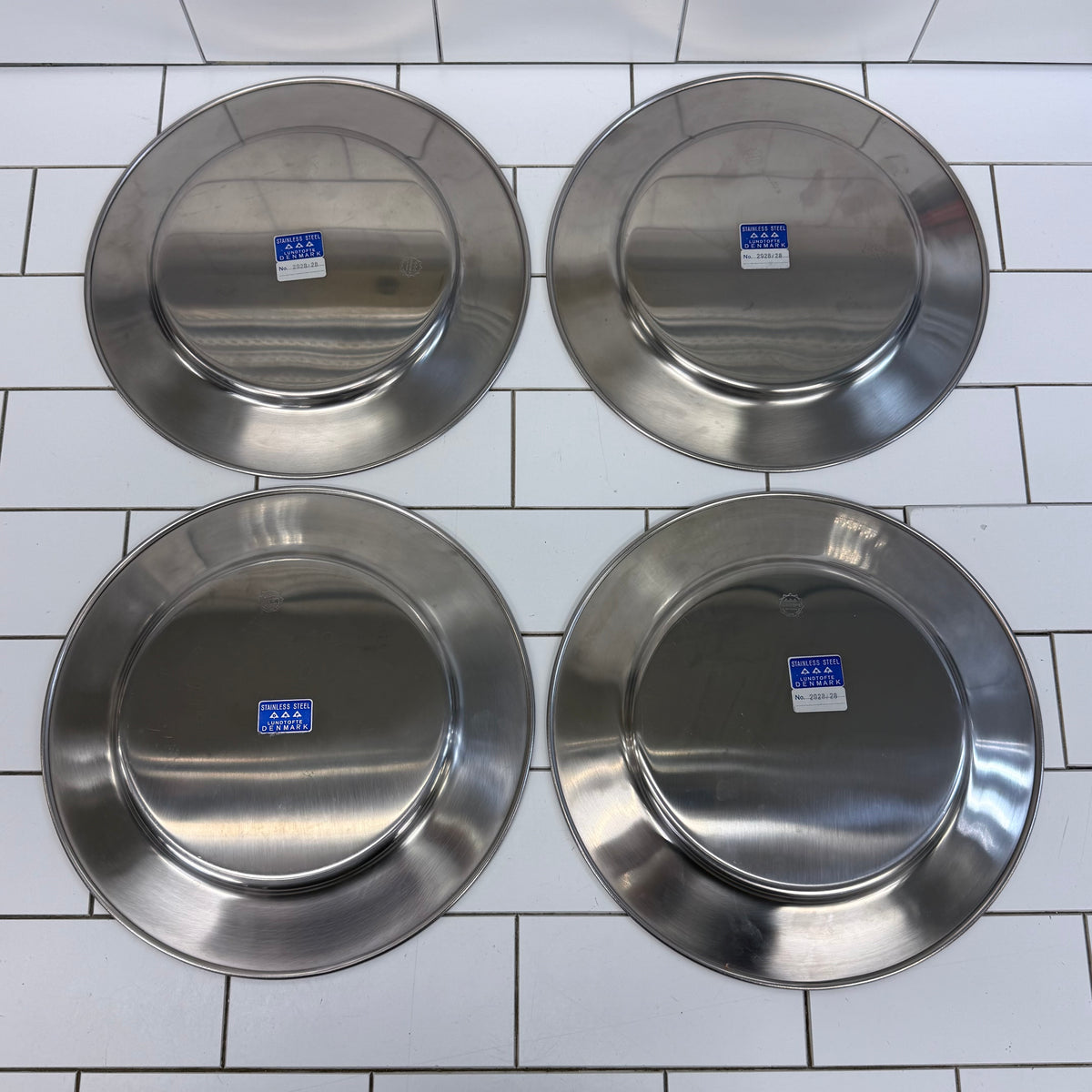 Lundtofte Stainless Steel Dinner Plates Set of 8