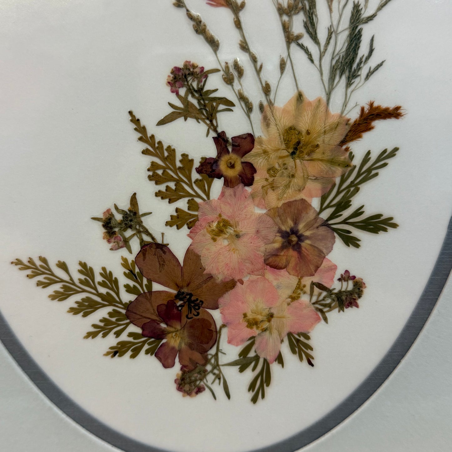 Hand Picked & Pressed Floral Arrangement Art, 1985