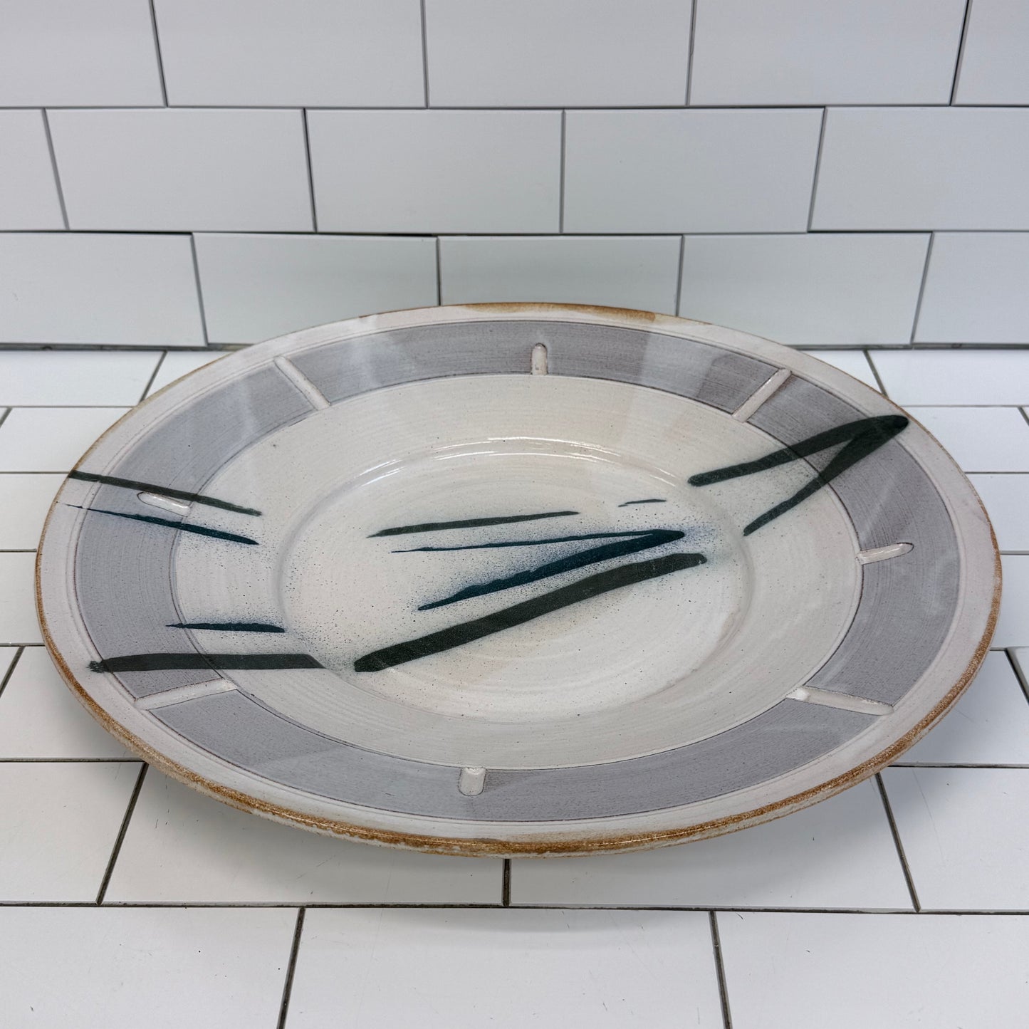 Signed Dixon Studio Art Pottery Stoneware Serving Platter
