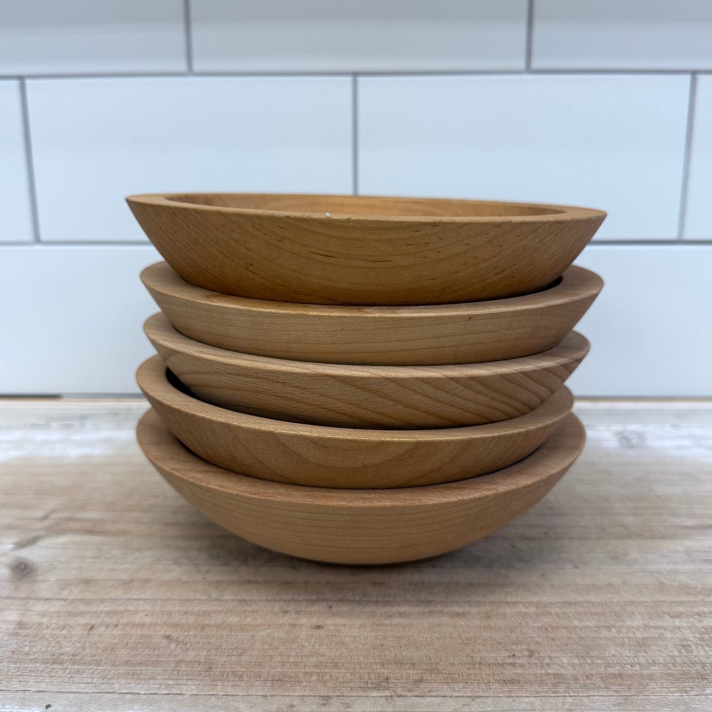 The Bowl Mill Bowls, Set of 7 Handmade Wood