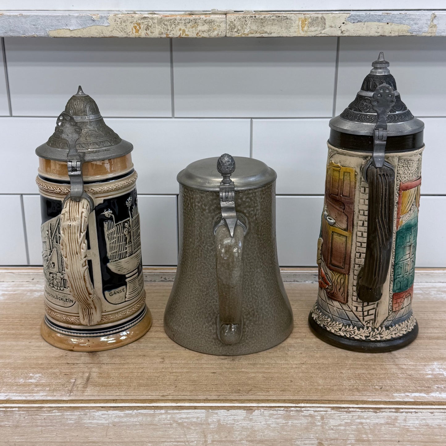 German Beer Steins Lot Wekara King Armin Bay Set 3