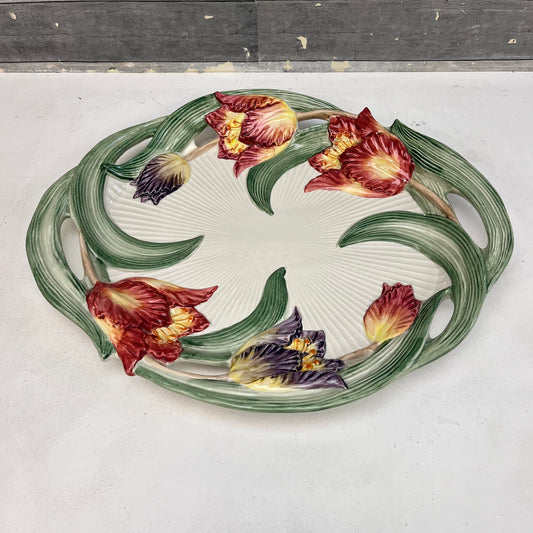 Fitz & Floyd Swan & Tulip Platter set of 2, 1995