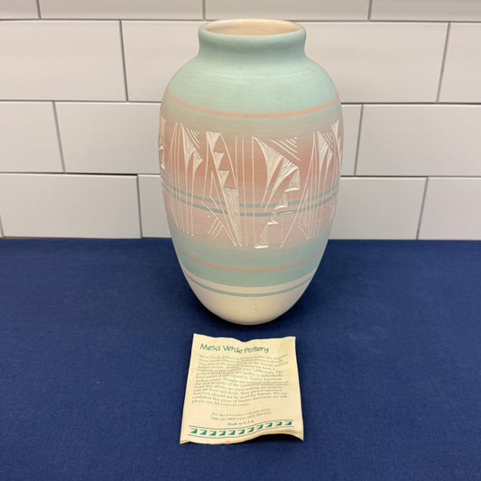 Mesa Verde Pottery Signed Silas Etched Ceramic Vase Colorado