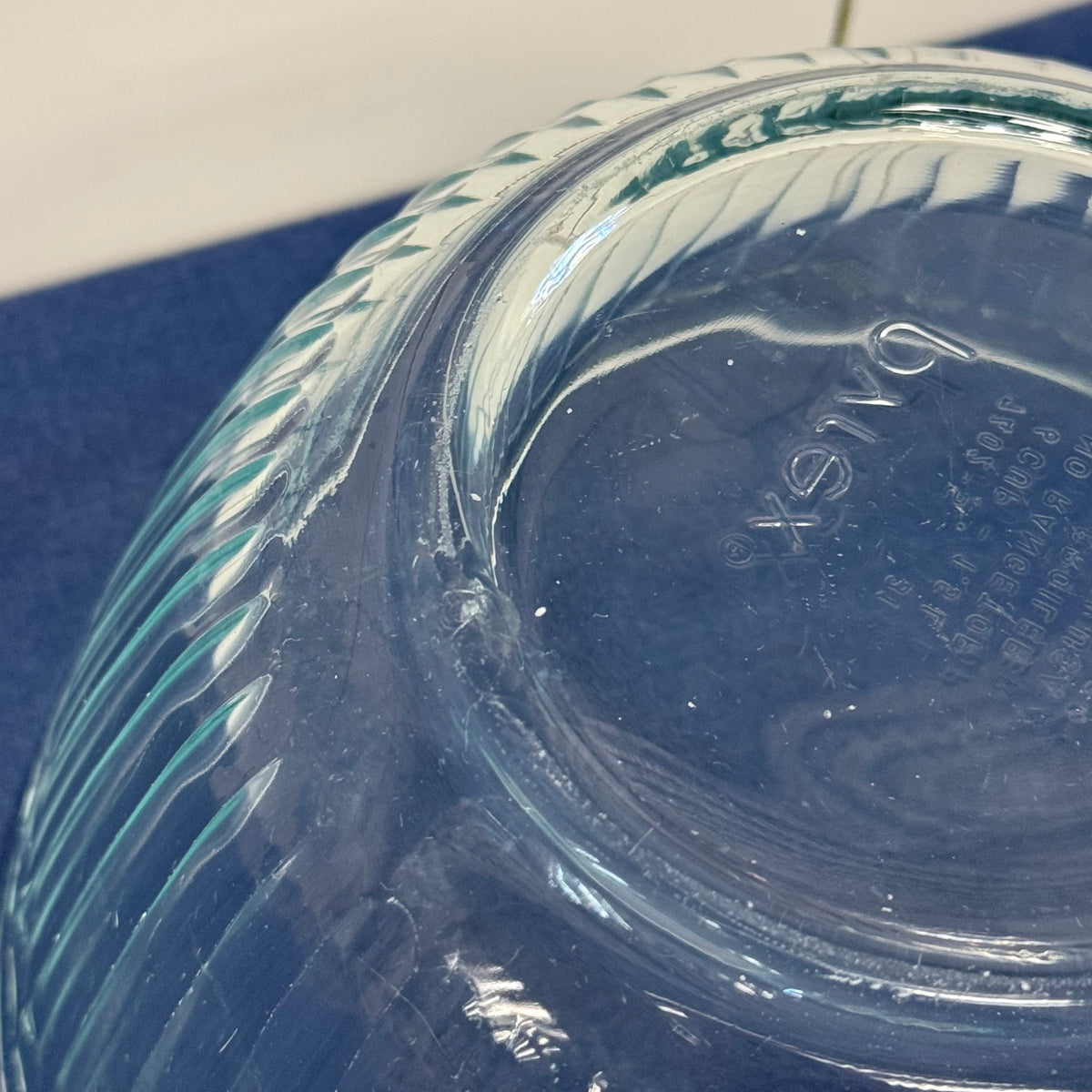 Pyrex Aqua Ribbed Mixing Bowls Set of 4 Vintage 1990s