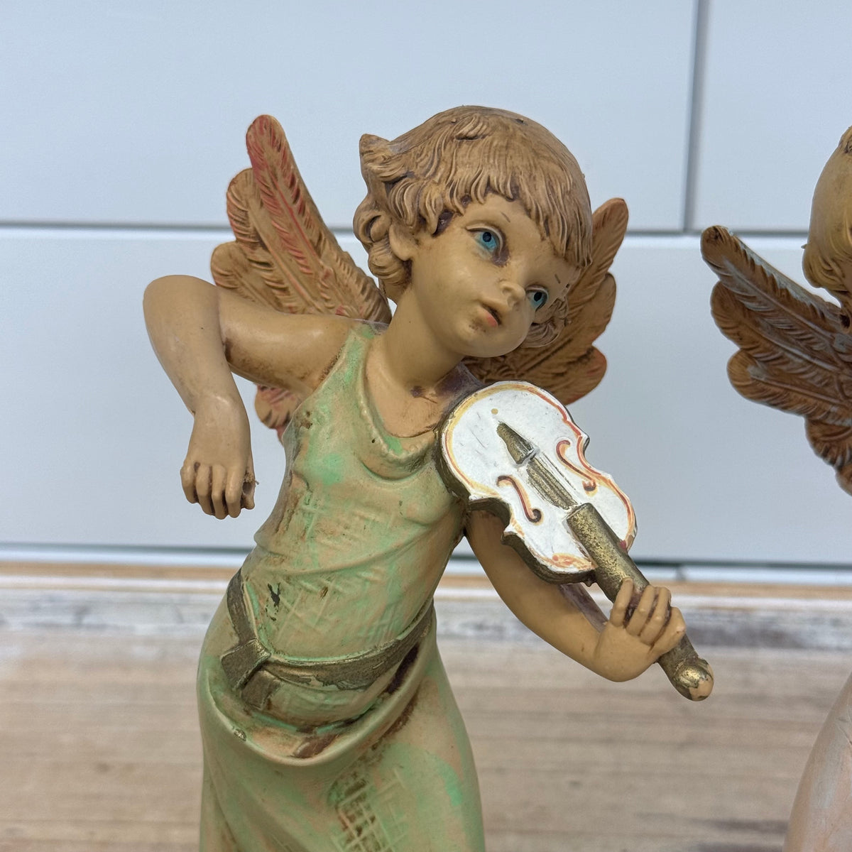 Depose Italy Angel Musician Figurine Pair