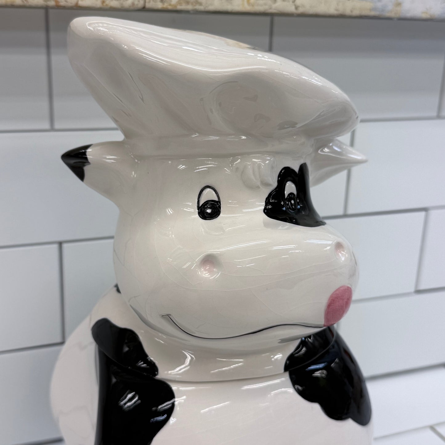 Lucky Yuppy Puppy Belles the Cow Ceramic Cookie Jar 1999