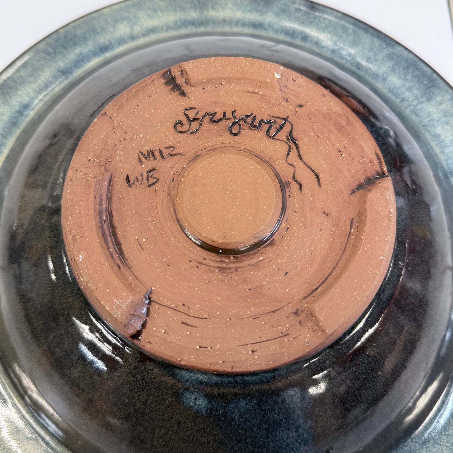 Bryant Signed Studio Pottery Textured Stoneware Bowl 2015