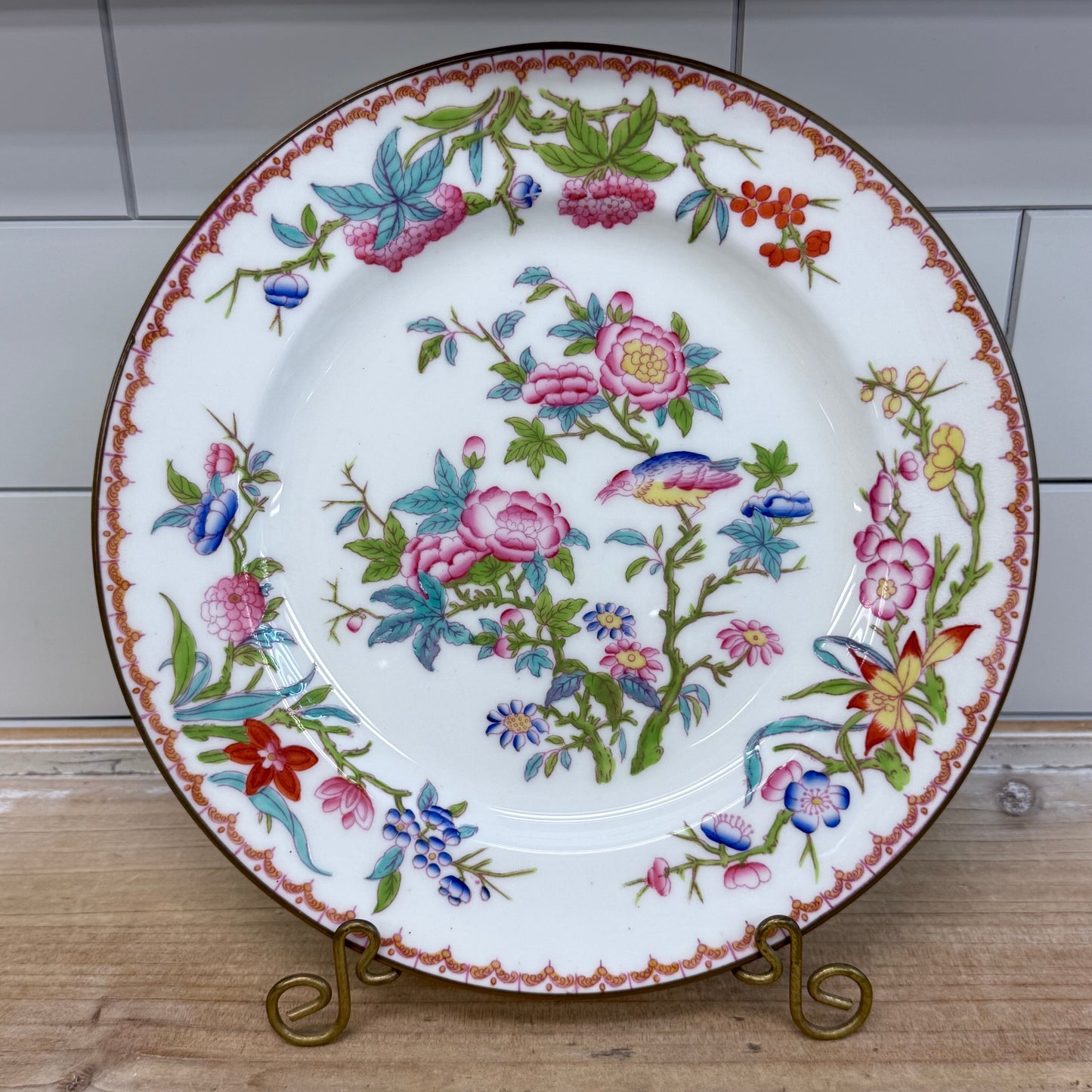 Mintons Cuckoo Floral Plate England Bone China 1950s