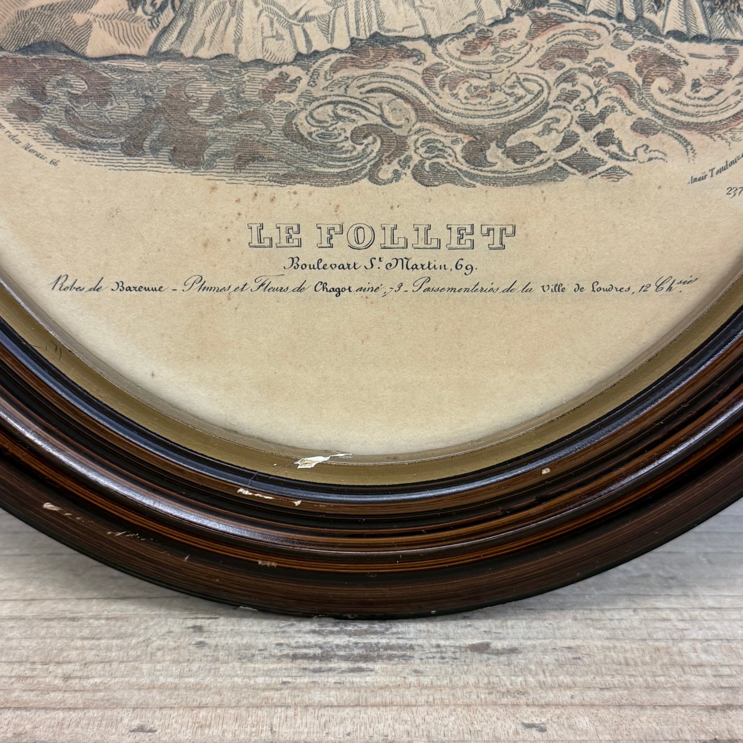 Le Follet French Fashion Art Print Oval Frame