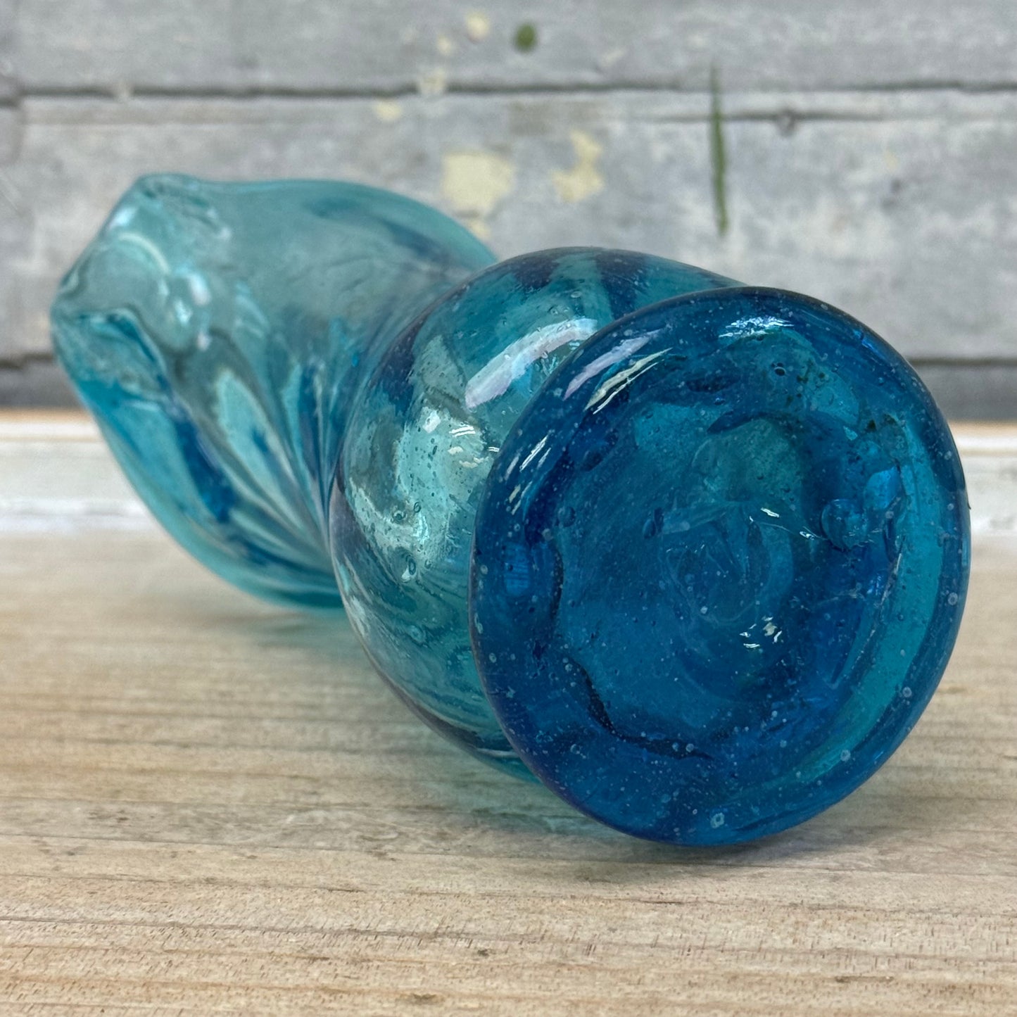 Hand Blown Seeded Swirl Glass Pitcher