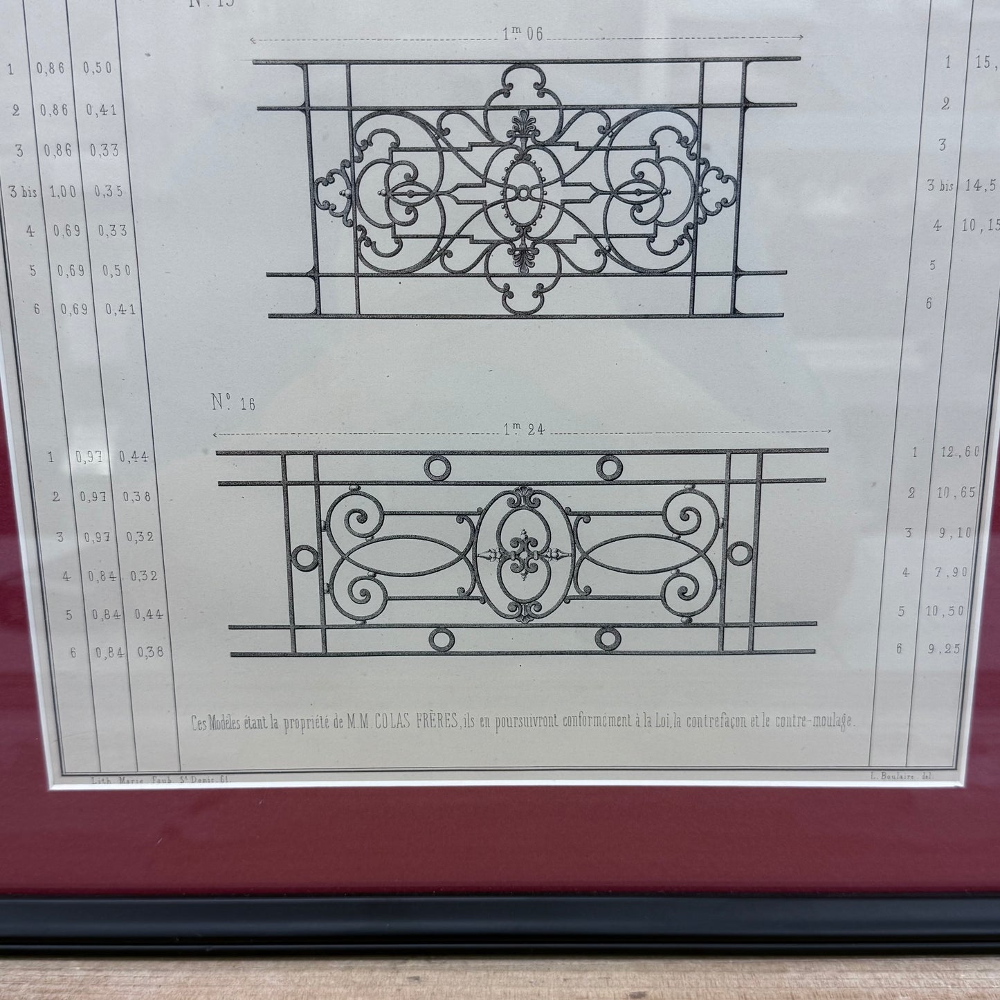 Colas Frères Maitres de Forge Print Ad, Framed