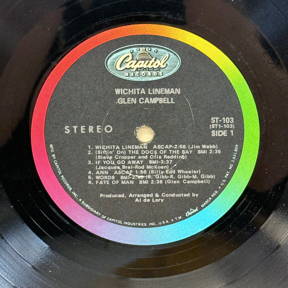 Glen Campbell Wichita Lineman Vinyl LP 1968 — #ST-103