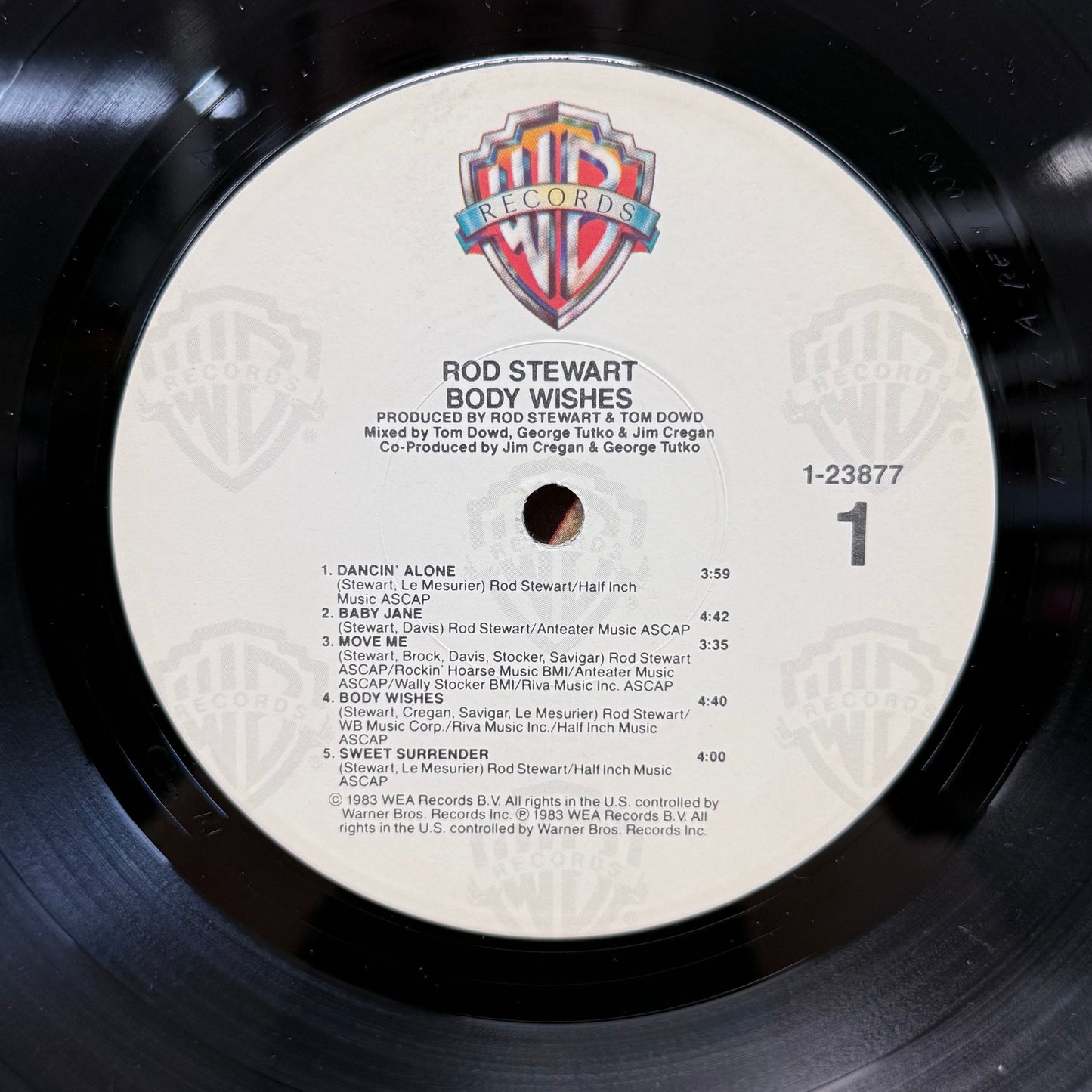 Rod Stewart Body Wishes Vinyl Record LP 1983 Warner #1-23877