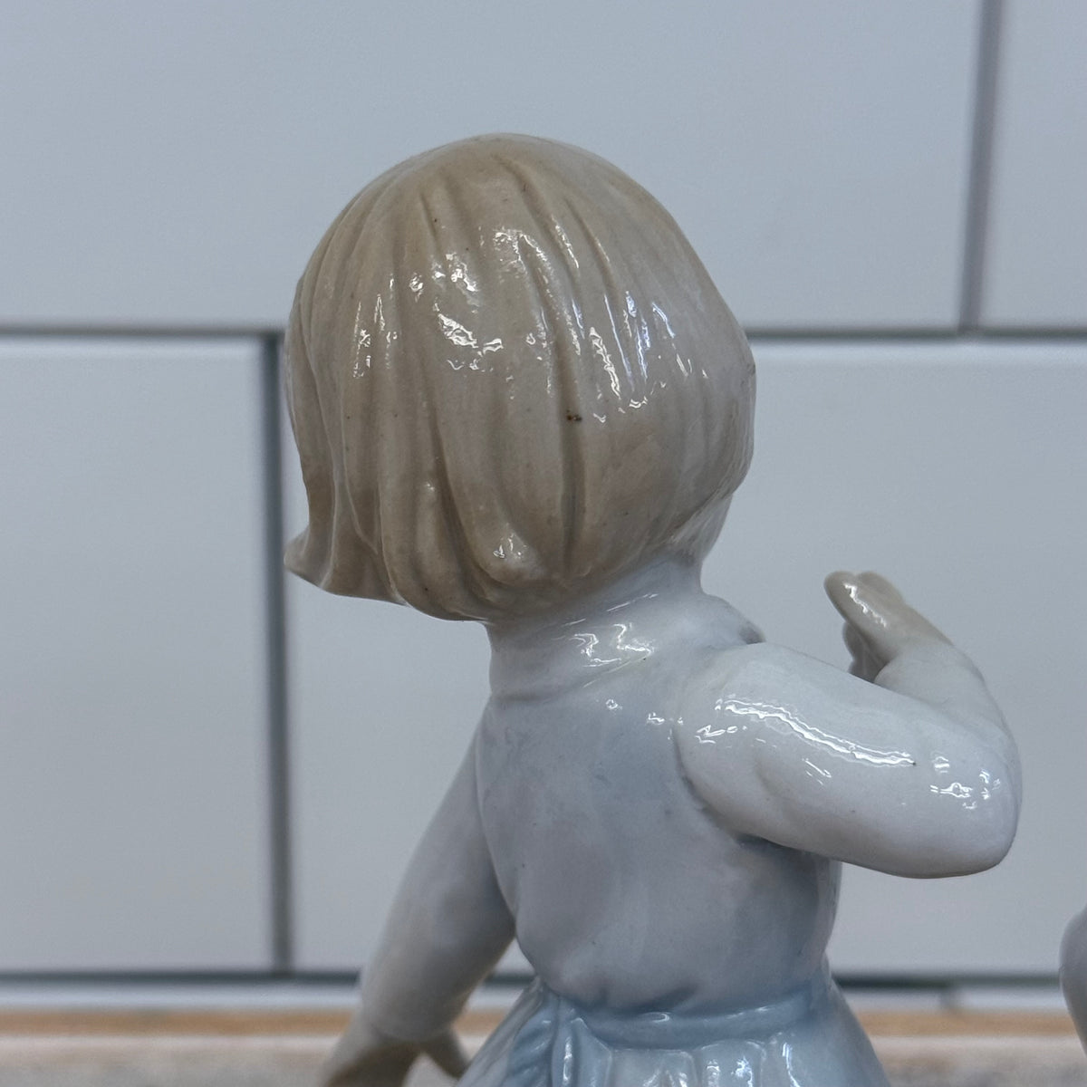 KPM Boy & Girl with Puppies Figurines Set of 2