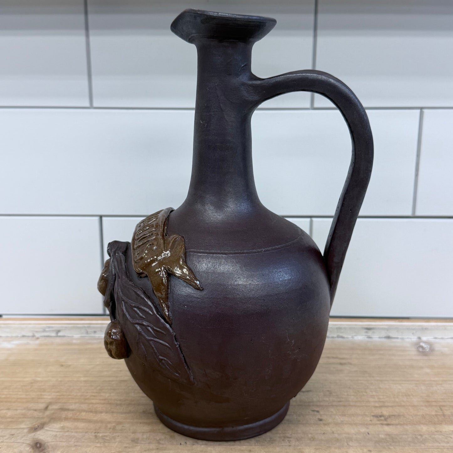 French Calvados Apple Brandy Ceramic Jug France 1960s-70s