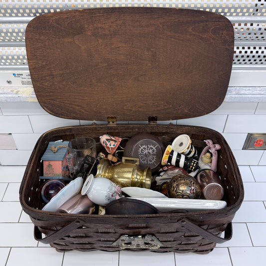 Mystery Estate Basket Vintage Collectibles, 27 Lbs