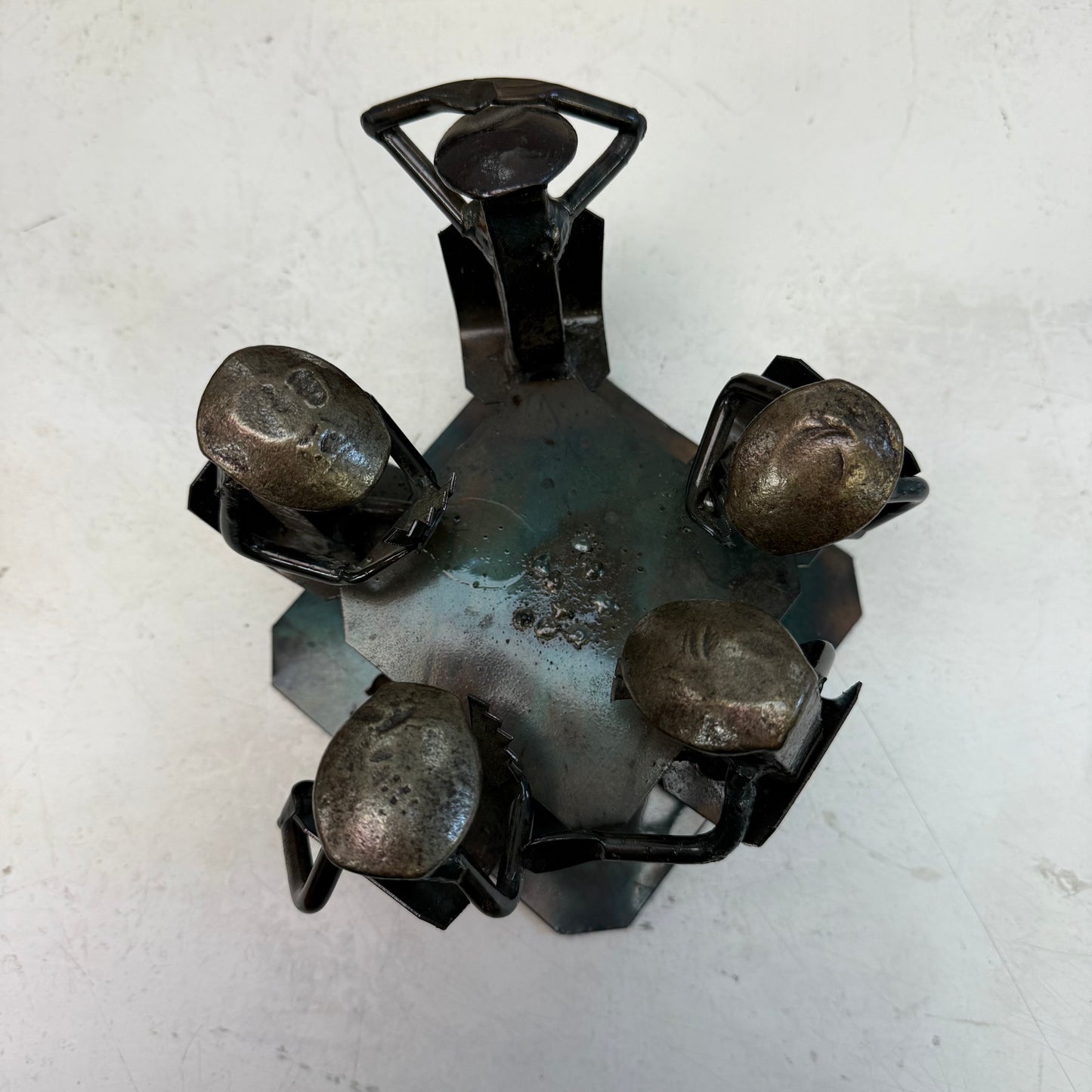 Roland Metal Art Poker Game Repurposed Metal Sculpture