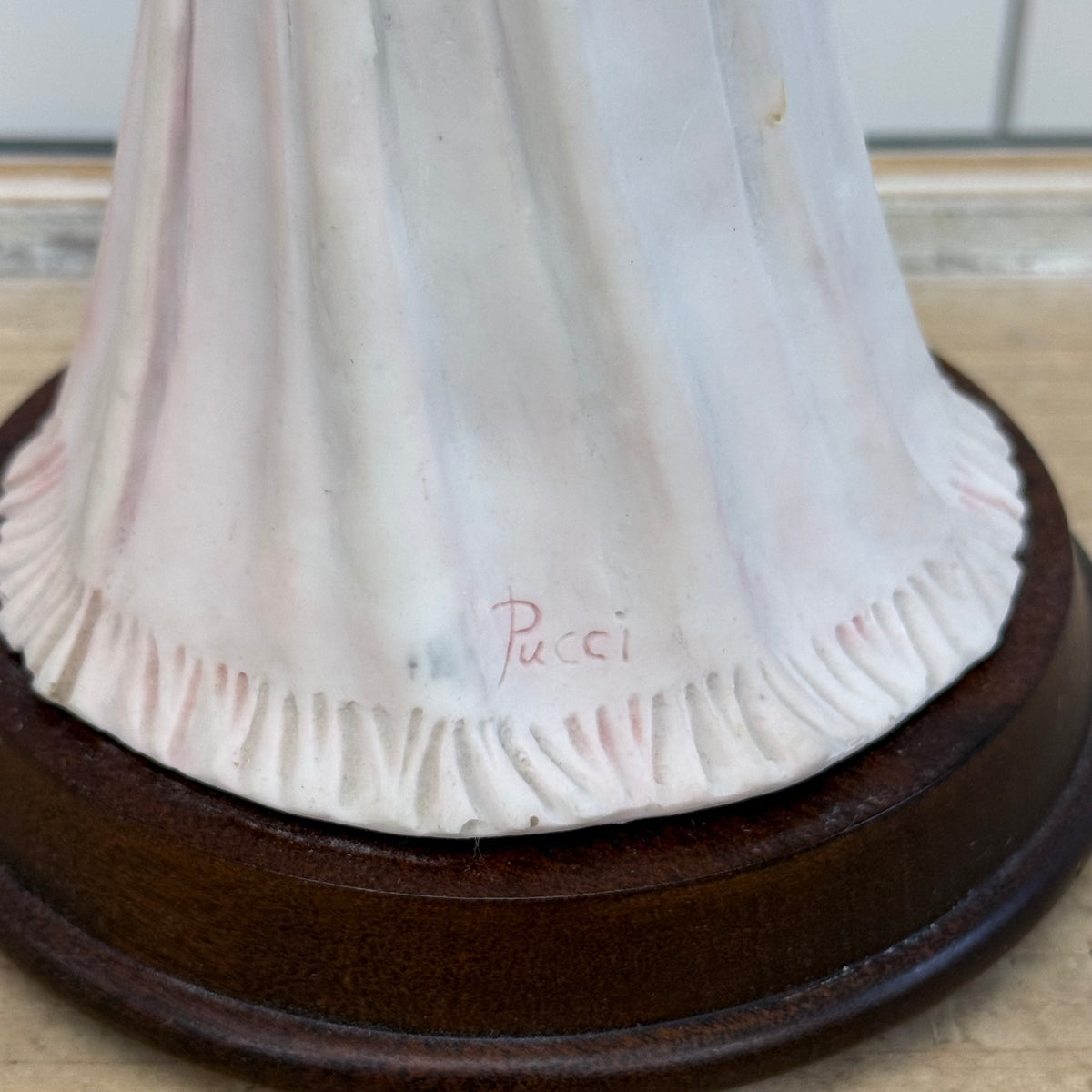 Vintage Edwardian Lady Porcelain Figurine with Mirror 10”