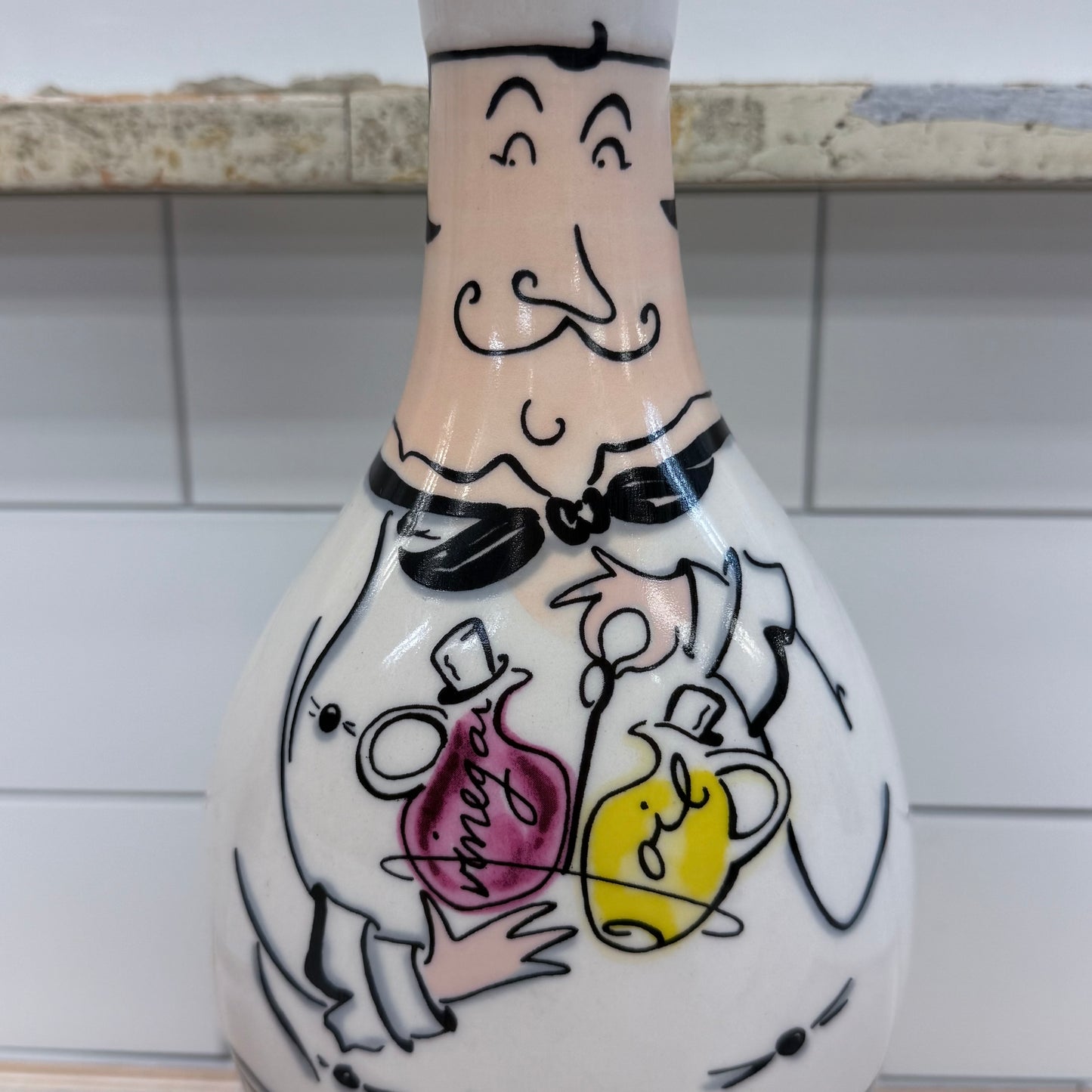 Tracy Flickinger Ceramic Chef Bottle Cork Stopper
