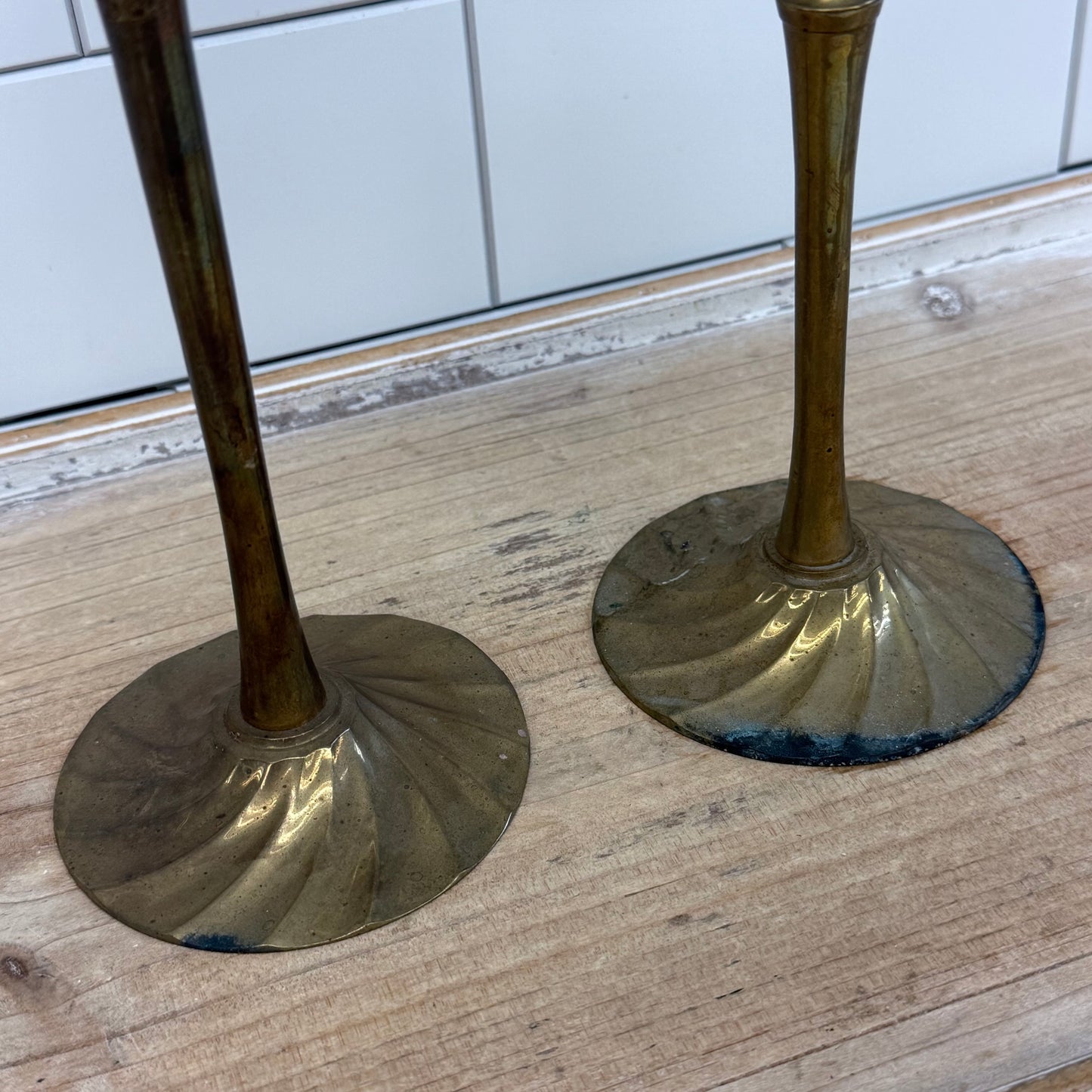 Brass Candlestick Holders Assorted Set of 5 Decor