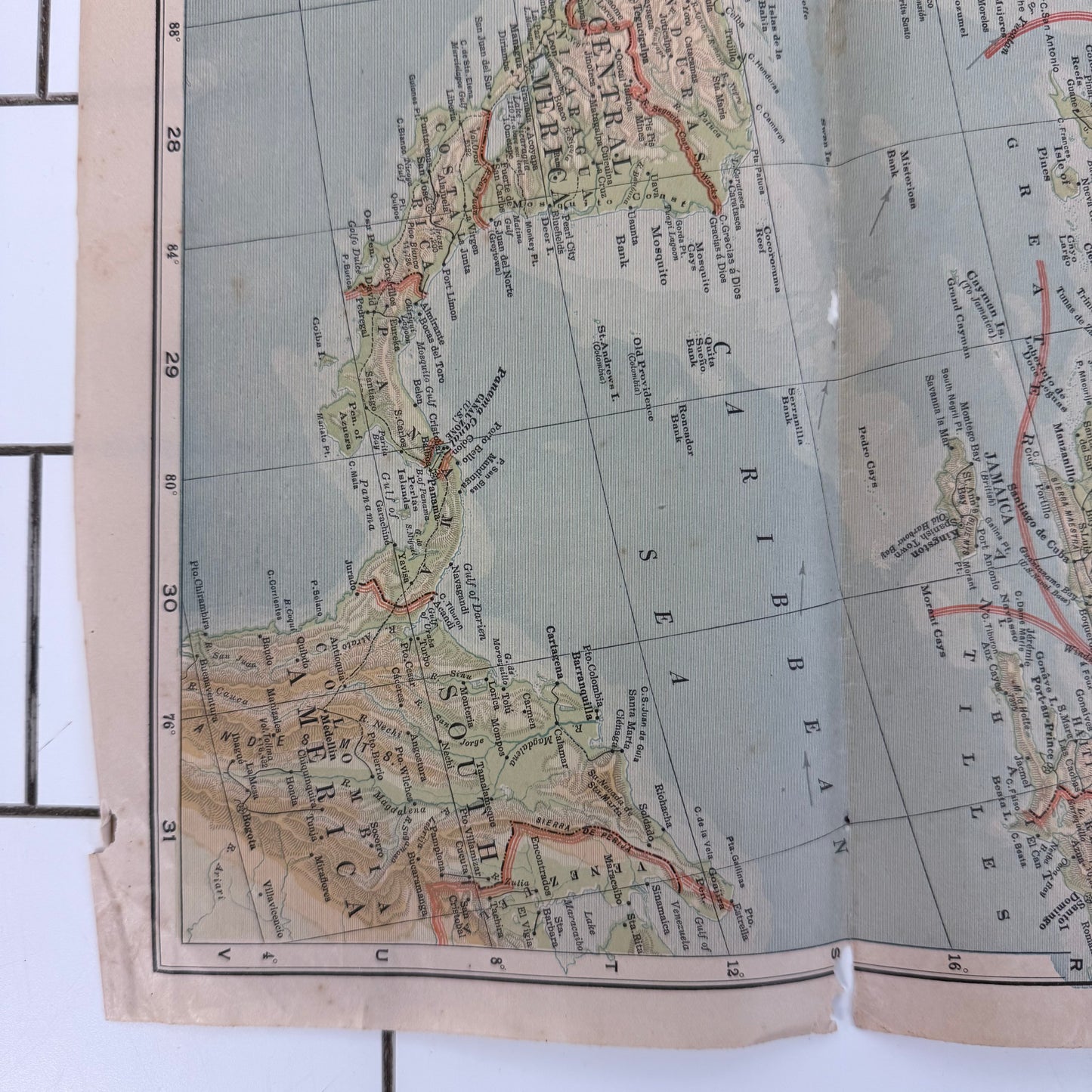 National Geographic North America Antique Folding Map 1924
