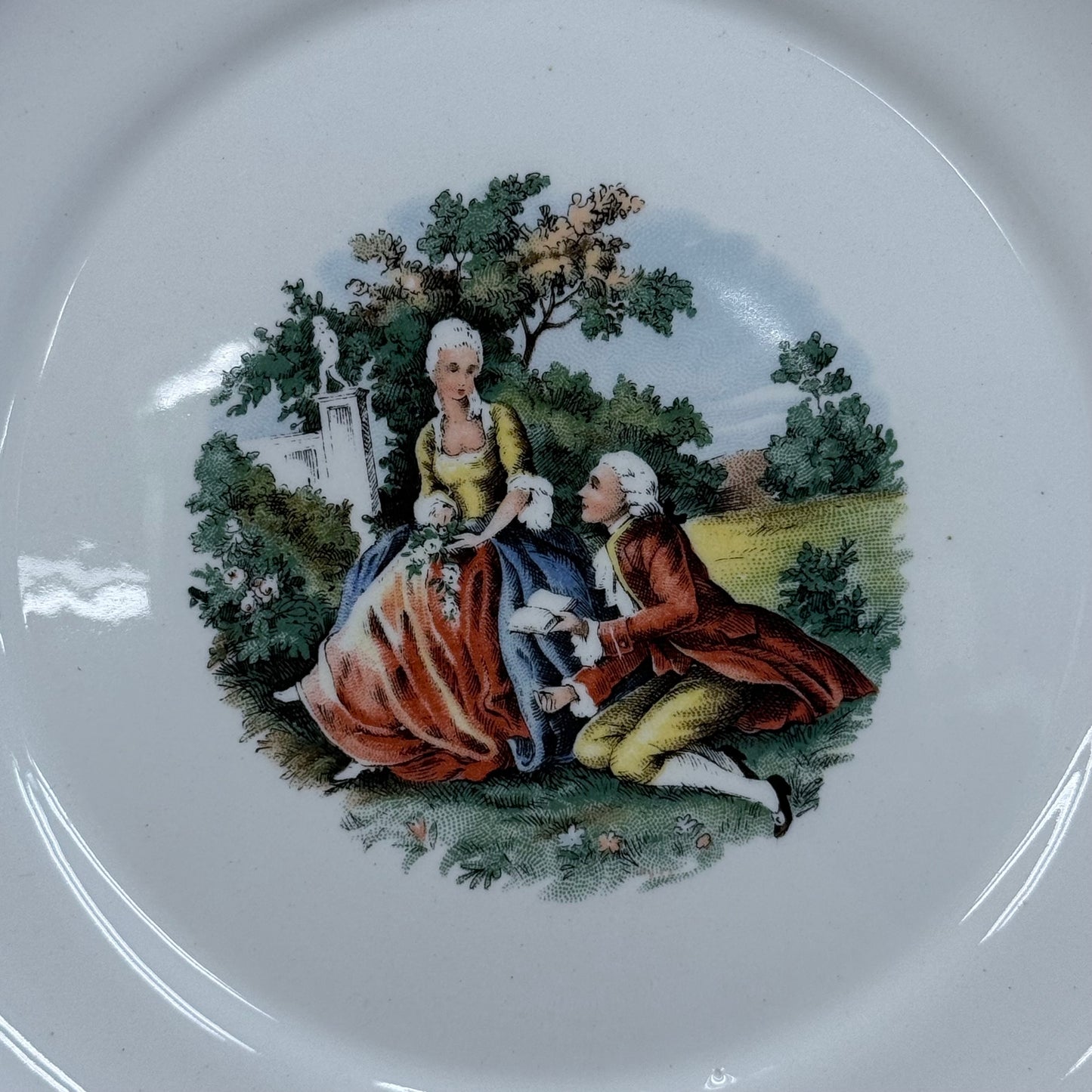 Harker Pottery Courting Couple Plate & Cake Serve Set