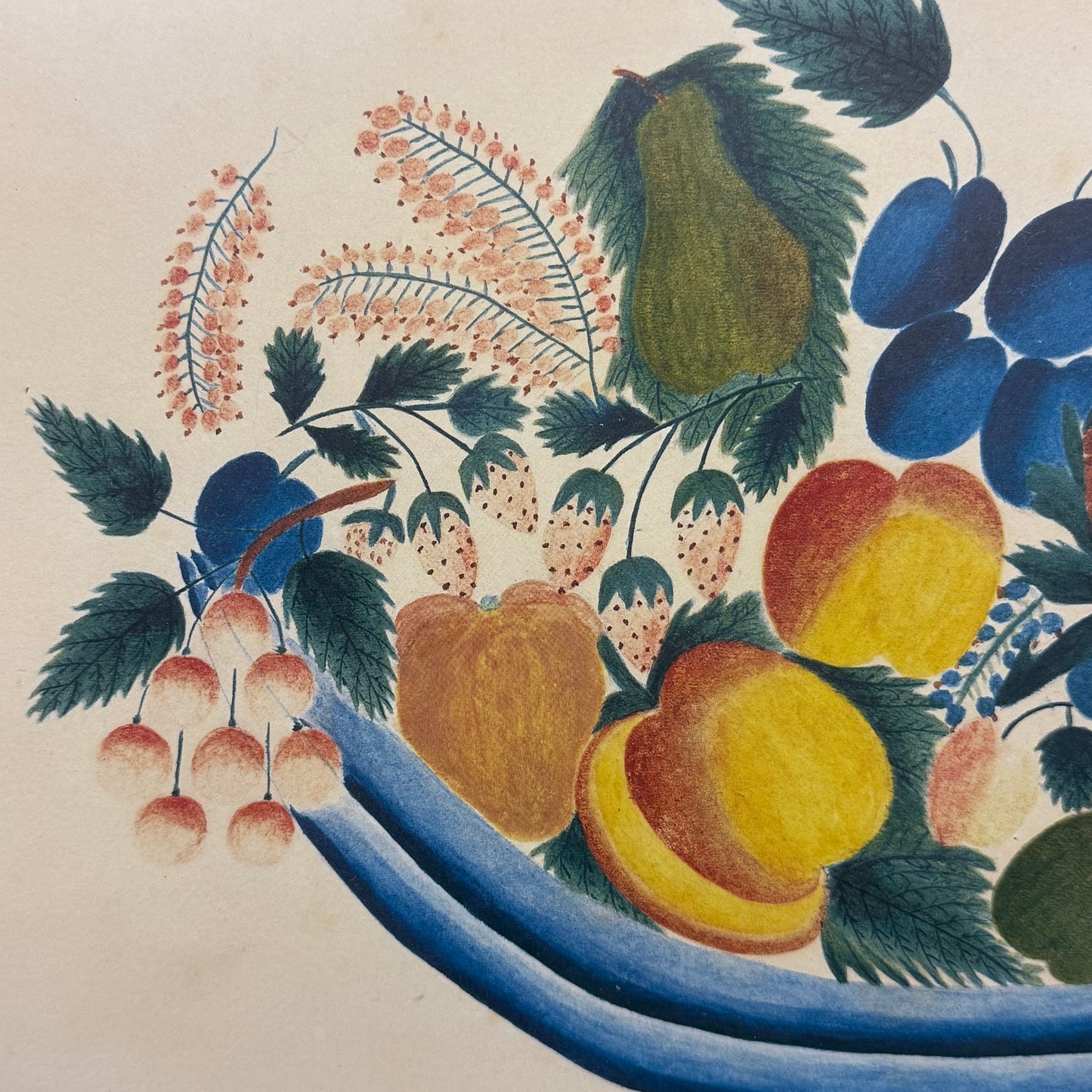 Mid-Century Folk Art Fruit Still Life Theorem Style Print