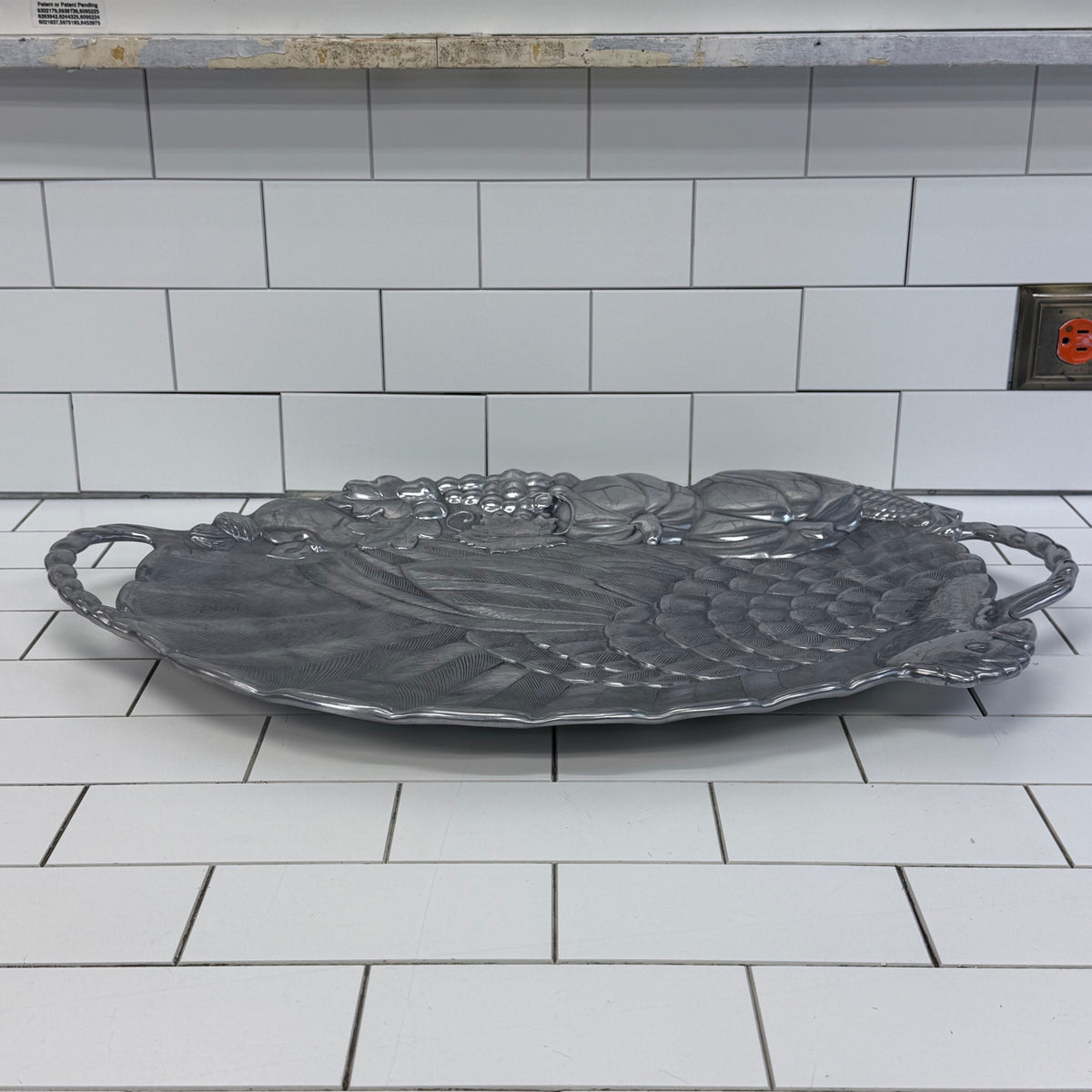 Lenox Turkey Thanksgiving Harvest Metal Serving Platter