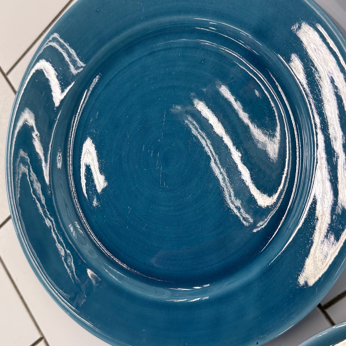 Japanese Blue Glazed Porcelain Tea Set 18 Piece Mid Century