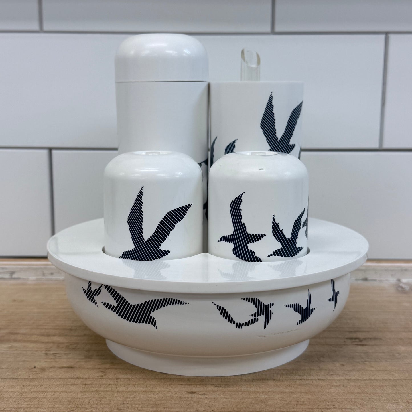 Guzzini Pomona Condiment Set By Ambrogio Pozzi Rare 1970s