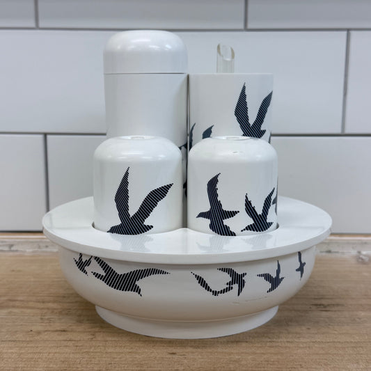 Guzzini Pomona Condiment Set By Ambrogio Pozzi Rare 1970s