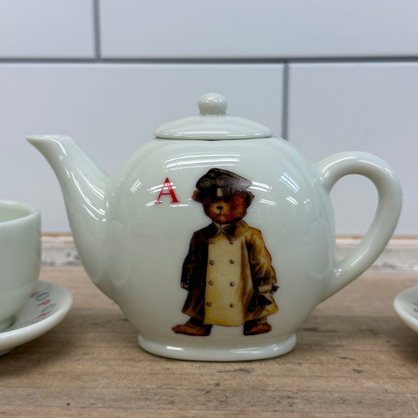 Midwest Cannon Falls Alphabet Bear Child Tea Set Porcelain