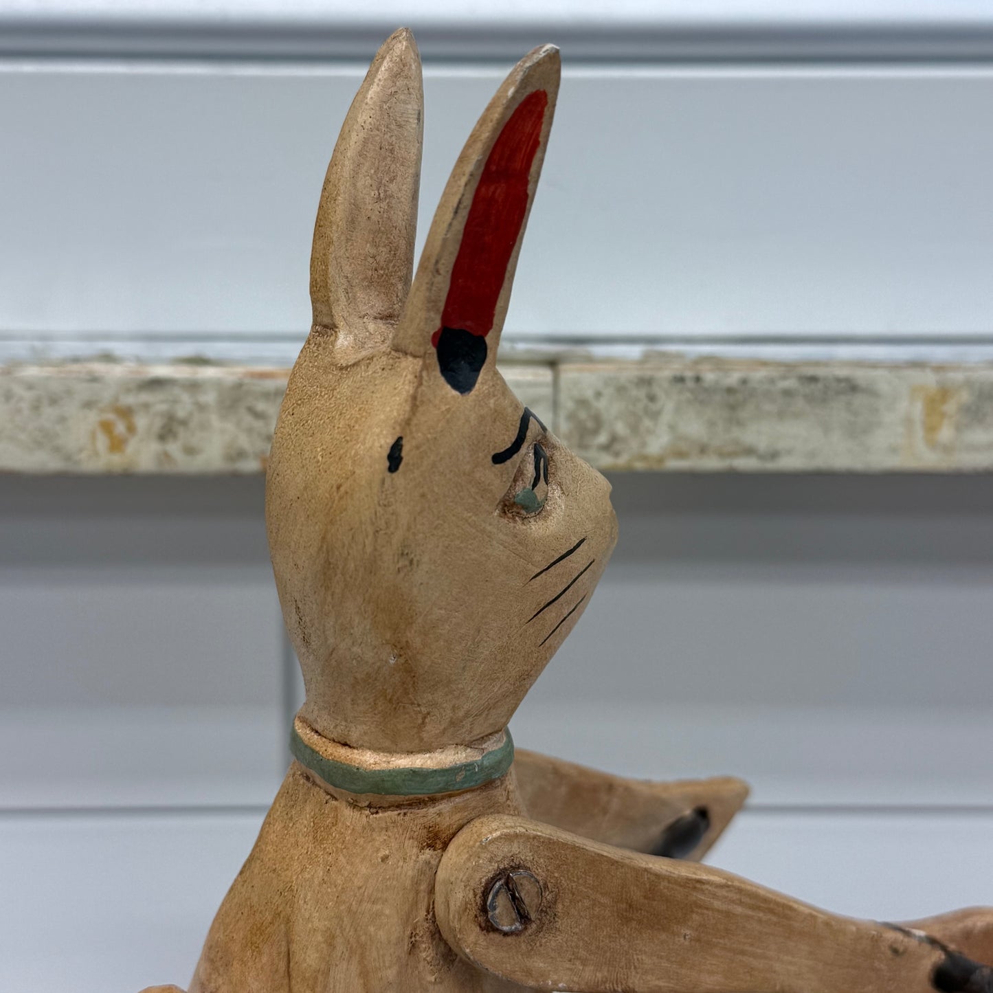Primitive Rabbit on Penny Farthing Bicycle Folk Art Sculpture