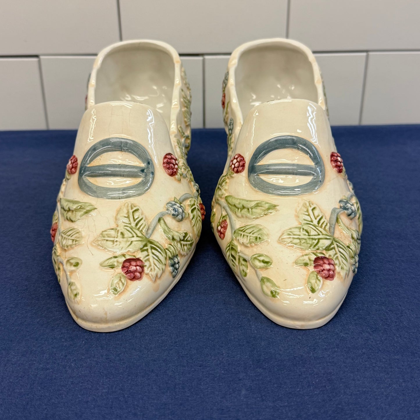 W.C.L. China High Heeled Shoe Planters, Ceramic Set of 2